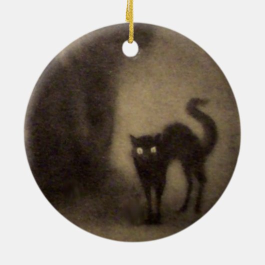 Vintage Hexe-Verzierung Keramikornament (Hinten)