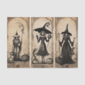 Vintage Hexen AltHalloween-Dekoupage Seidenpapier (Vorderseite)