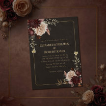 Vintage Hexen-Blumen-Hochzeitseinladung
