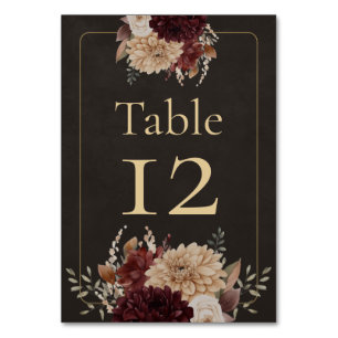 Vintage Hexen-Blumen-Hochzeitstisch-Nummer Tischnummer
