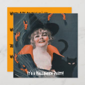 Vintage Hexen brennen mit Harnstuben Einladung (Vorne/Hinten)