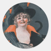 Vintage Hexen brennen mit Harnstuben Runder Aufkleber (Vorderseite)