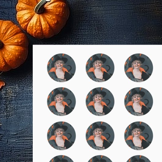 Vintage Hexen brennen mit Harnstuben Runder Aufkleber