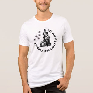Vintage Hexen-Dame und Hund-Illustration Tri-Blend Shirt