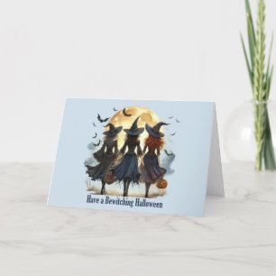 Vintage Hexen für ein zauberhaftes Halloween Feiertagskarte