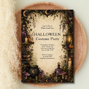 Vintage Hexen-Gotische Apotheke-Halloween-Party Einladung