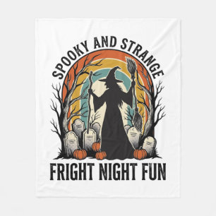 Vintage Hexen Halloween Friedhof Silhouette Kunst_ Fleecedecke