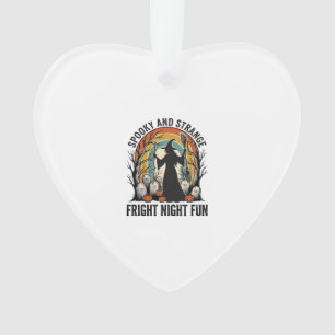 Vintage Hexen Halloween Friedhof Silhouette Kunst_ Ornament