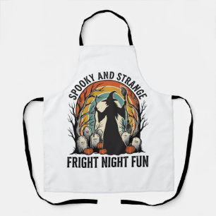 Vintage Hexen Halloween Friedhof Silhouette Kunst_ Schürze