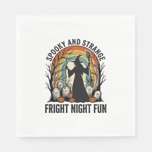 Vintage Hexen Halloween Friedhof Silhouette Kunst_ Serviette
