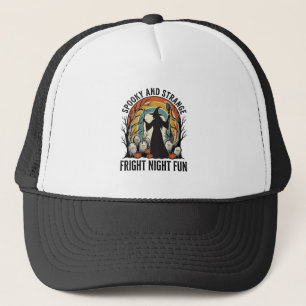 Vintage-Hexen-Halloween-Friedhof-Silhouette-Kunst_ Truckerkappe