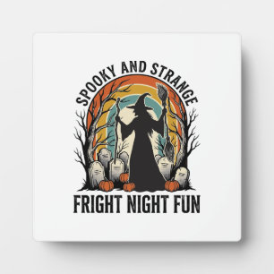 Vintage-Hexen-Halloween-Friedhofs-Silhouette-Kunst Fotoplatte