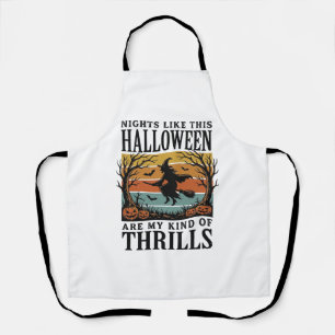 Vintage-Hexen-Halloween-Schreckensszene Gravur Des Schürze