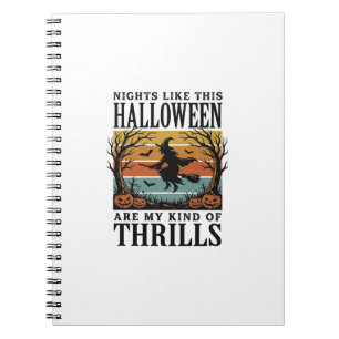 Vintage-Hexen-Halloween-Schreckensszenen-Gravur-De Notizblock