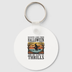 Vintage-Hexen-Halloween-Schreckensszenen-Gravur-De Schlüsselanhänger