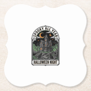 Vintage Hexen Halloween Spukhaus-Shirt_1 Untersetzer