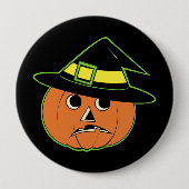 Vintage-Hexen-Kürbis-Knopf Button (Vorderseite)