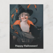 Vintage Hexen mit gebräunten Krähen Postkarte (Vorderseite)