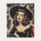 Vintage Hexen Pin Up Fleecedecke (Vorderseite)