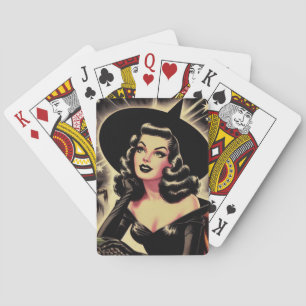 Vintage Hexen Pin Up Spielkarten