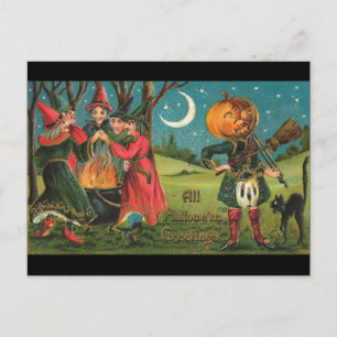 Vintage Hexen Postkarte