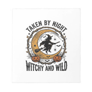 Vintage-Hexen-Shirt Genommene Hexe Halloween-Desig Notizblock