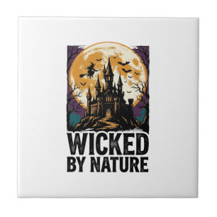 Vintage-Hexen-Shirt Gruselige Geisterburg Hallowee Fliese