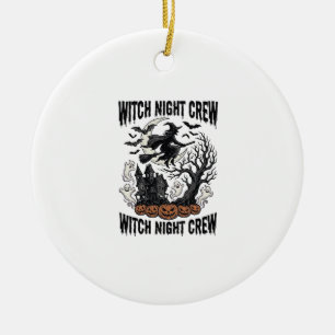 Vintage-Hexen-Shirt Halloween-Coven-Night-Grafik_ Keramik Ornament