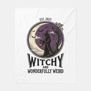 Vintage-Hexen-Shirt mit spookiger Mond-Halloween-K Fleecedecke