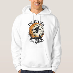 Vintage-Hexen-Shirt Retro-Halloween fliegende Hexe Hoodie