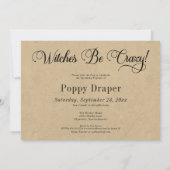 Vintage Hexen sind verrückte Halloween-Brautparty Einladung (Rückseite)
