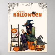 Vintage-Hexen-Tarot-Gruselpumpkin-Halloween