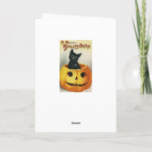 Vintage Hexen- und KürbisHalloween-Karte Karte (Rückseite)