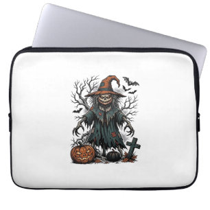 Vintage-Hexen-Vogelscheuche-Halloween-Kürbis-Shirt Laptopschutzhülle