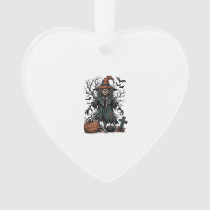 Vintage-Hexen-Vogelscheuche-Halloween-Kürbis-Shirt Ornament
