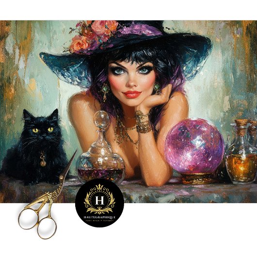 Vintage Hexenentkundung Seidenpapier