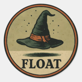 Vintage-Hexenhut Halloween-Label-Design Runder Aufkleber