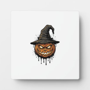 Vintage Hexenhut Kürbis Halloween Grafik_1 Fotoplatte