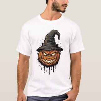 Vintage Hexenhut Kürbis Halloween Grafik_1 T-Shirt