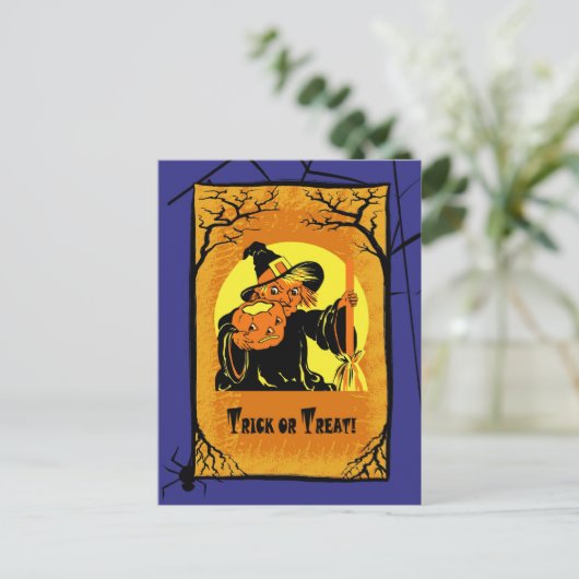 Vintage Hexenkasenposter Postkarte (Stehend Vorderseite)