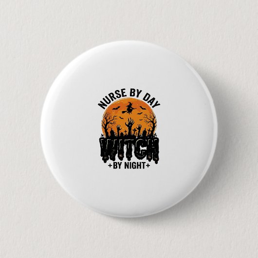 Vintage-Hexenkrankenschwester-Halloween-Design_1 Button (Vorderseite)