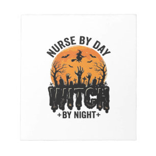 Vintage-Hexenkrankenschwester-Halloween-Design_1 Notizblock