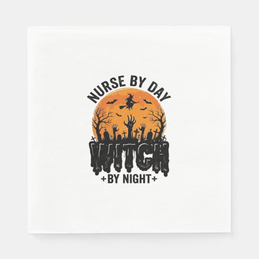 Vintage-Hexenkrankenschwester-Halloween-Design_1 Serviette (Vorderseite)