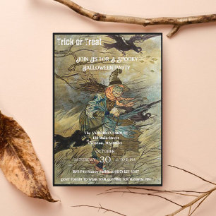 Vintage Hexenleckerei Halloween-Party Einladung
