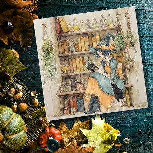 Vintage Hexenleser Tarot und Niedliche schwarze Ka Karte