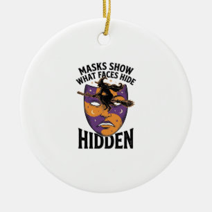Vintage-Hexenmaske-Halloween-Gesichts-Illusionskun Keramik Ornament
