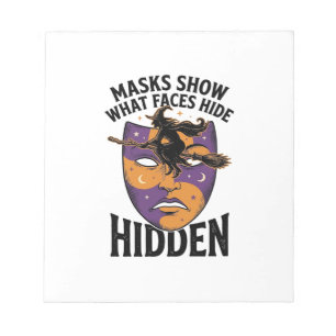 Vintage-Hexenmaske-Halloween-Gesichts-Illusionskun Notizblock
