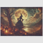 Vintage Hexenmondelle Halloween-Dekoupage Seidenpapier (Vorderseite)