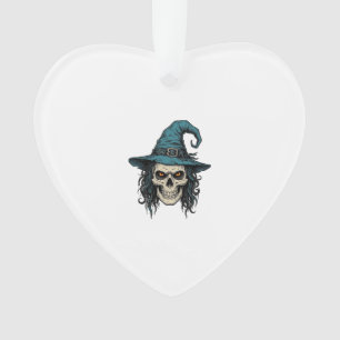 Vintage-Hexenschädel-Halloween-Vektor-Shirt-Design Ornament