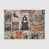 Vintage Hexensche Briefmarke Halloween-Dekoupage Seidenpapier (Vorderseite)